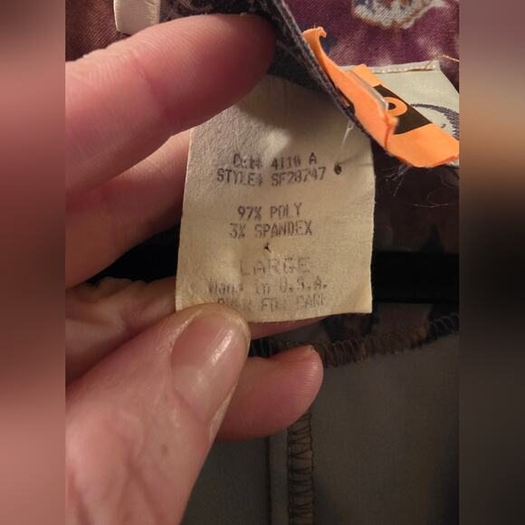 Vtg Velvet Floral Button Front Blazer Jacket Faux Suede Brown/Green Womens L USA - Picture 7 of 9